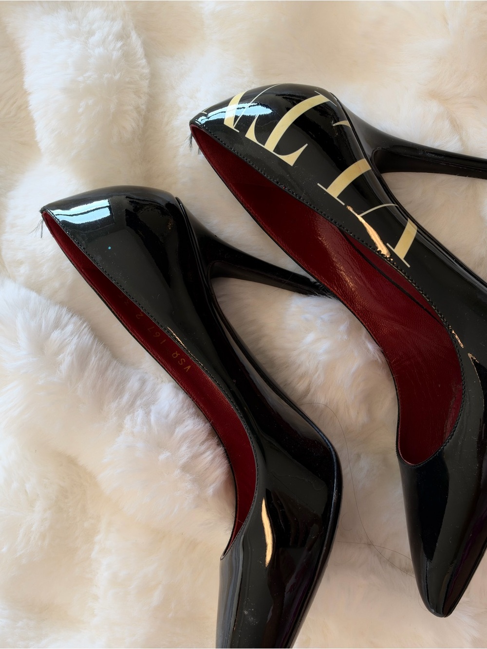 Valentino Garavani VLTN Patent Leather Pumps Black Size 5